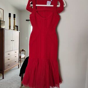 Authentic Herve Leger Magnificent brand new Red Dress w tags